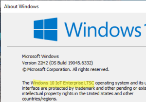 Versiya Windows 10 Iot Enterprise Ltsc