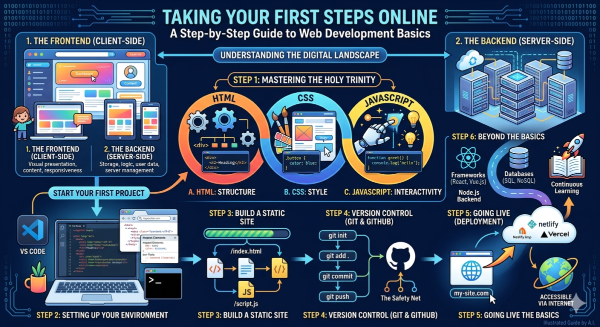 Taking Your First Steps Online: A Step-by-Step Guide to Web Development Basics