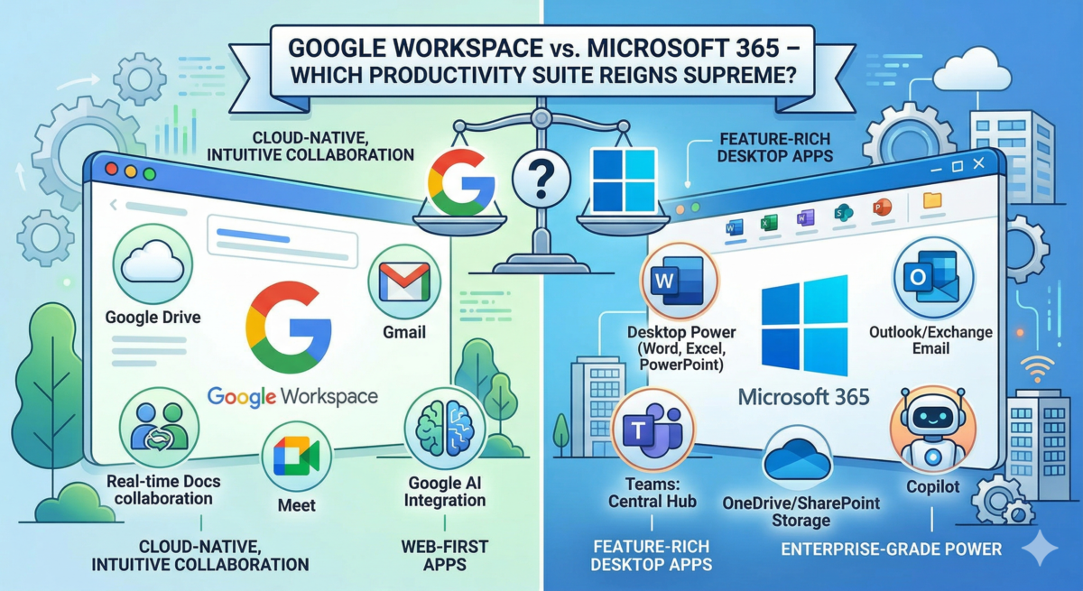 Head-to-Head: Google Workspace vs. Microsoft 365 – Which Productivity Suite Reigns Supreme?