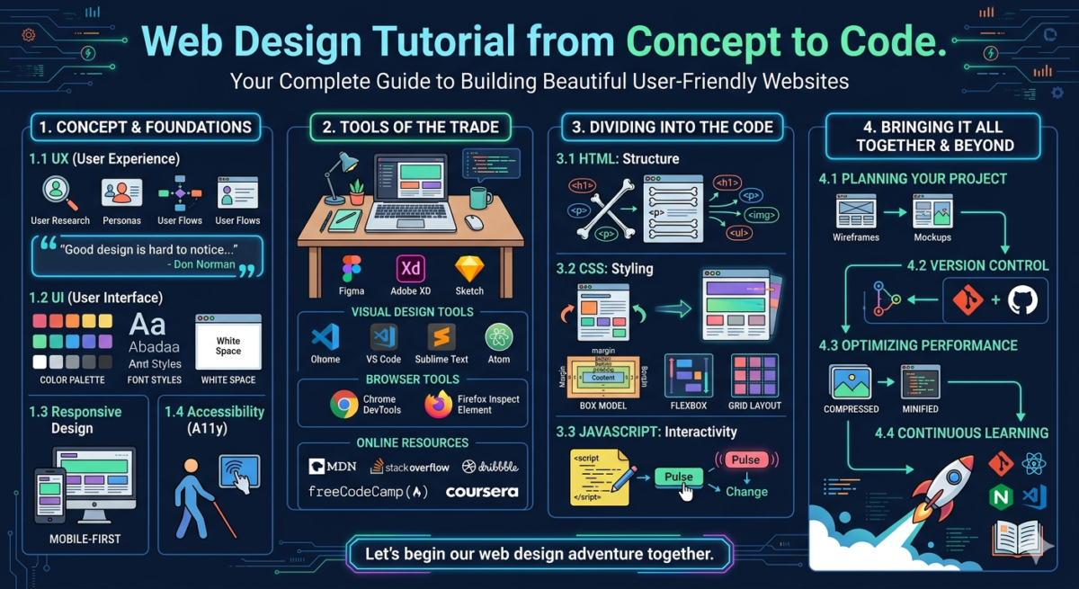 Web Design Tutorial from Concept to Code