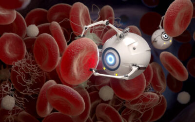 The Use Of Nanorobots For The Treatment Of A Blood Clot. 3d Illustration