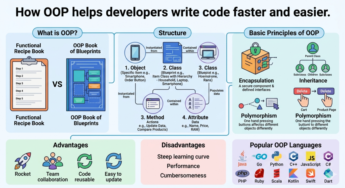 How OOP helps developers write code faster and easier