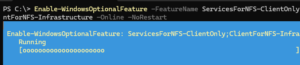 Enable Windowsoptionalfeature Servicesfornfs Cli